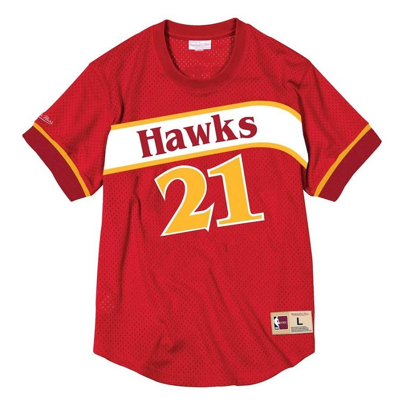 CAMISETA DOMINIQUE WILKINS ATLANTA HAWKS MESH CREWNECK RED