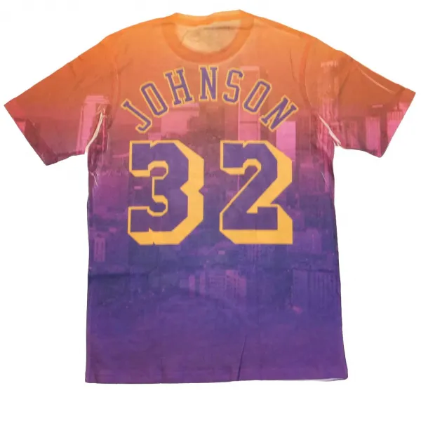 CAMISETA MITCHELL AND NESS LAKERS - MAGIC JOHNSON CITY PRIDE