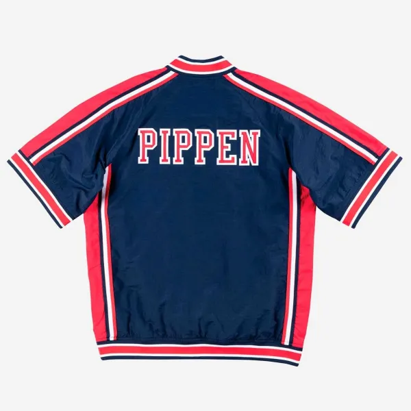 CHAQUETA MITCHELL AND NESS SCOTIE PIPPEN AUTHENTIC WARM UP 1992 USA NAVY