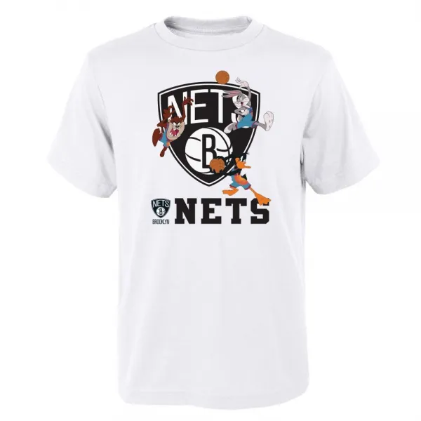 CAMISETA SPACE JAM 2 WARMING UP LOGO BROOKLYN NETS