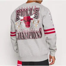 SUDADERA CHICAGO BULLS "ALL OVER PRINT FLEECE CREW" MITCHELL AND NESS