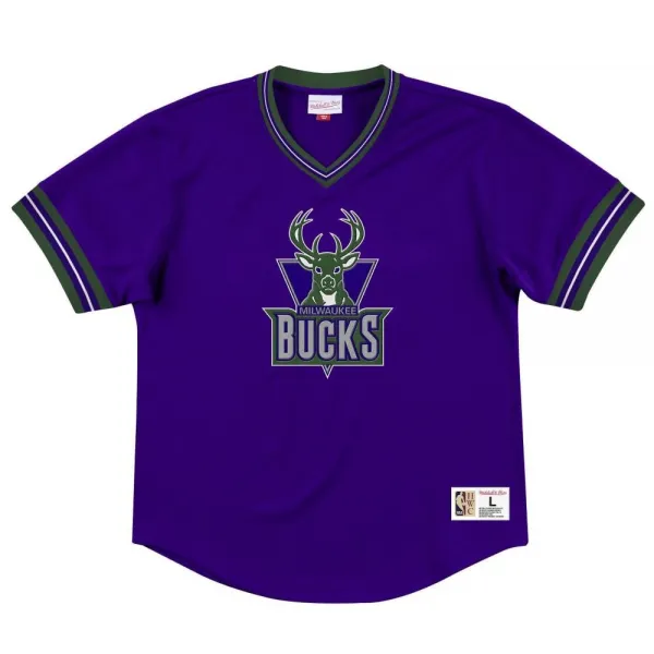 CAMISETA MESH CREWNECK "NBA UNBEATEN" MILWAUKEE BUCKS - MITCHELL & NESS