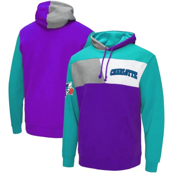 SUDADERA MITCHELL AND NESS " NBA COLOR BLOCKED CHARLOTTE HORNETS "