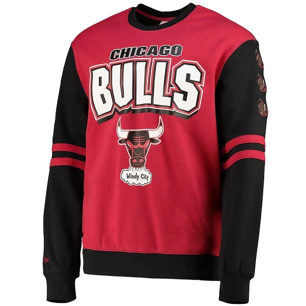 SUDADERA CHICAGO BULLS "ALL OVER CREW 2.0" MITCHELL AND NESS