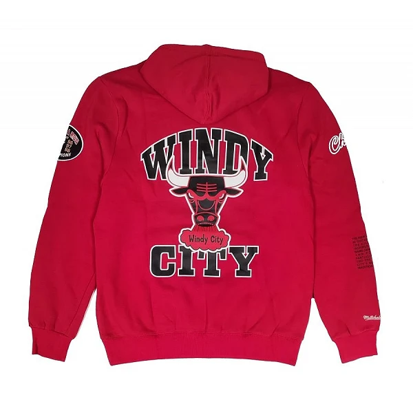 Sudadera Chicago Bulls "NBA Team Origins Fleece Hoody" Mitchell And Ness -Roja