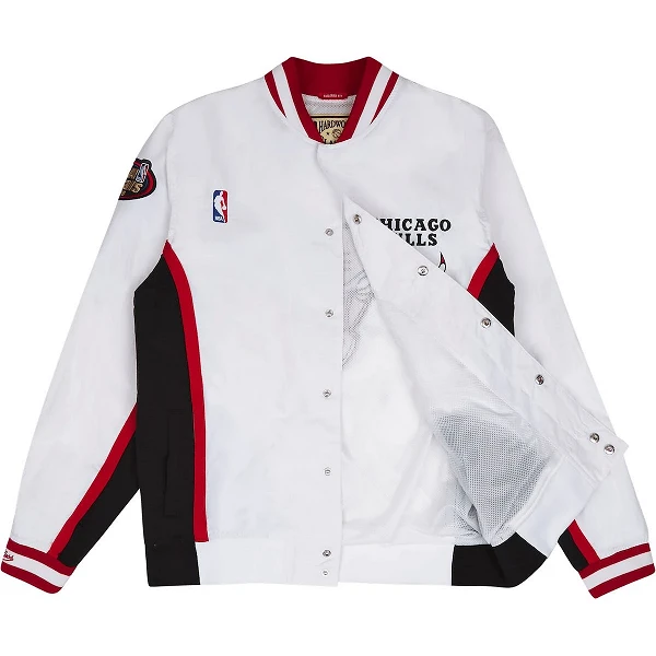 CHAQUETA CHICAGO BULLS FINALS AUTHENTIC WARM UP - MITCHELL AND NESS 1998-99 BLANCA