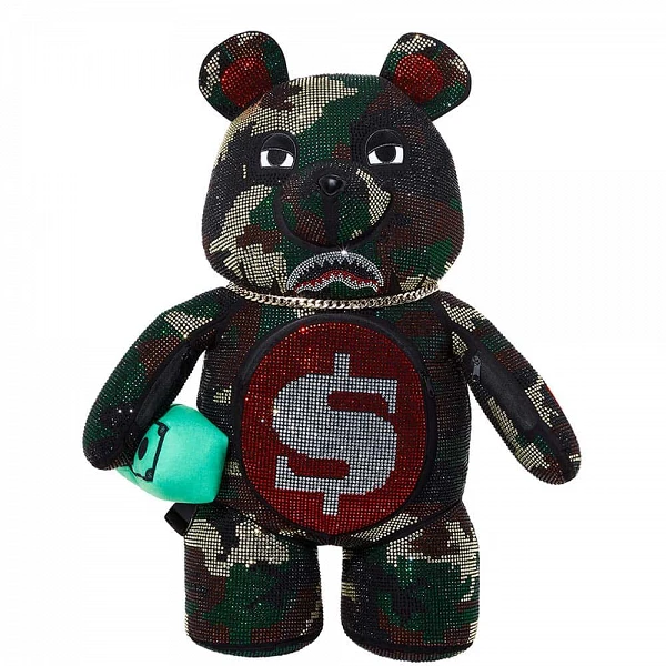 mochila oso sprayground con brillantes