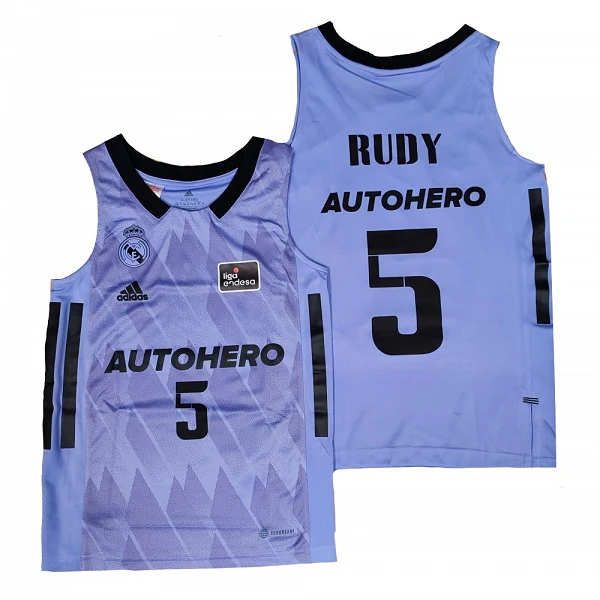 camiseta baloncesto junior Rudy fernandez real madrid 2023 segunda equipacion