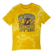 Camiseta manga corta School of Rock Lakers Lebron amarilla