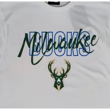 Camiseta manga corta Milwaukee Bucks Script de New Era