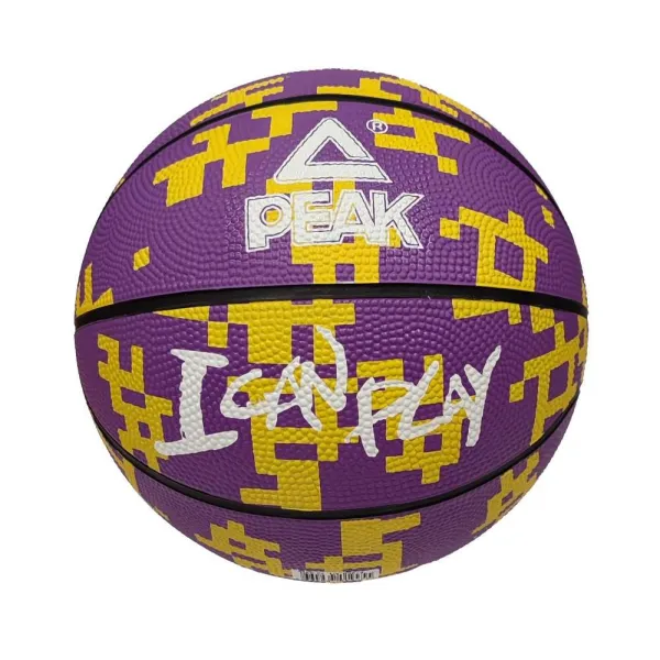 Balon baloncesto Peak de goma en color morado y amarillo Lakers