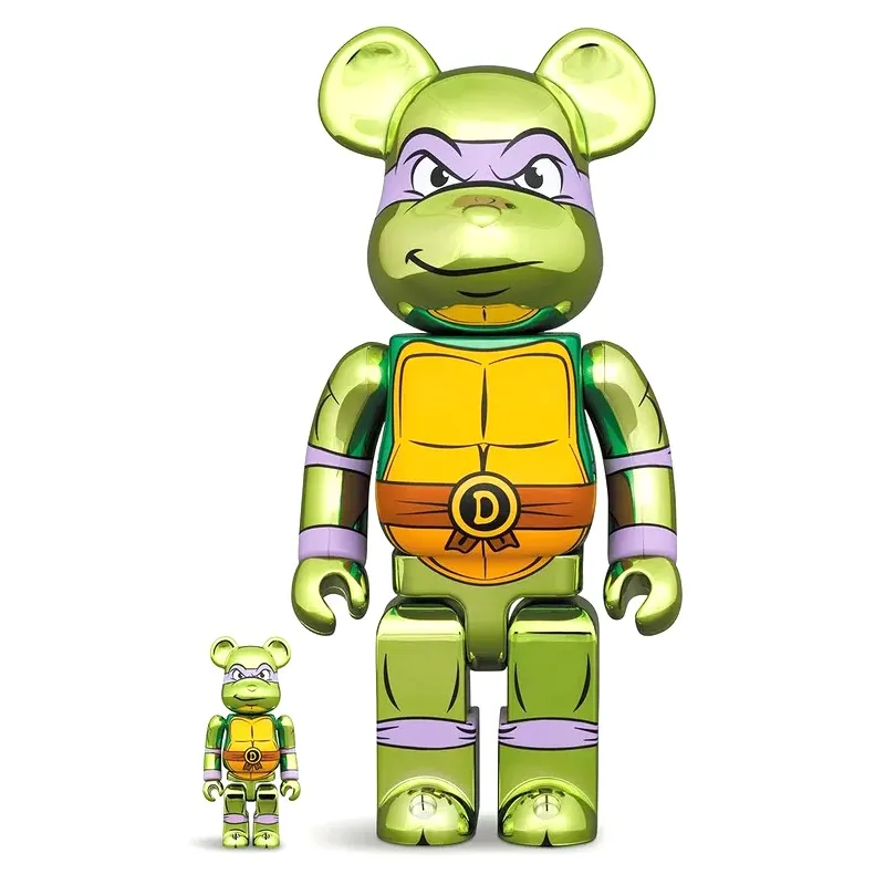 Bearbrick Donatello Chrome TNT 400%+100% Set - Medicom Toys