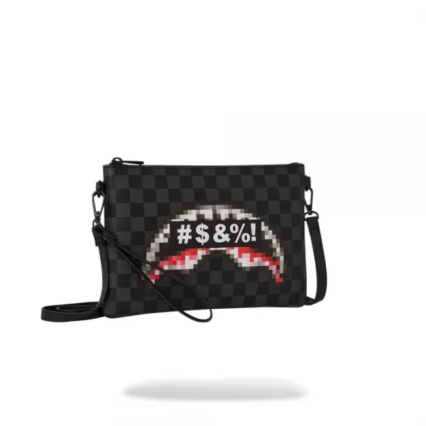 Bolso de mano Sprayground "Censored" en negro vista frontal