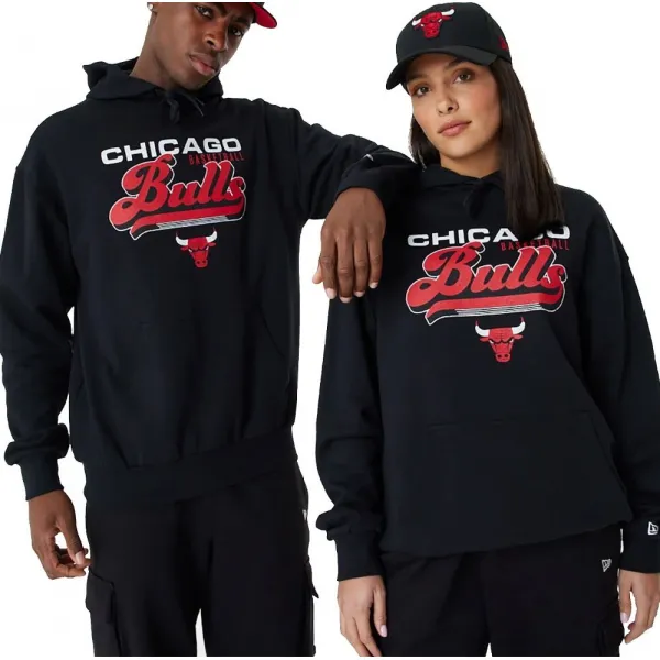 Sudadera Chicago Bulls Oversized - New Era NBA Graphic Negra