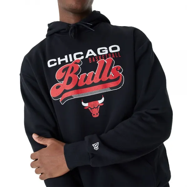 Sudadera Chicago Bulls Oversized - New Era NBA Graphic Negra