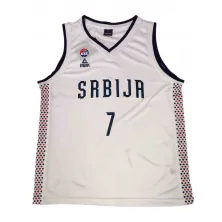 Camiseta baloncesto Bogdan Bogdanovic Serbia Paris 2024 blanca vista frontal