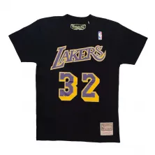 Camiseta Magic Johnson con Lakers Mitchell & Ness, Name and Number color negro vista frontal