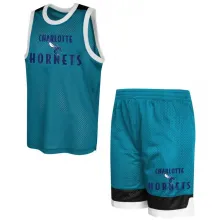 Equipación de baloncesto Charlotte Hornets Essential Mesh Outerstuff para niños frontal