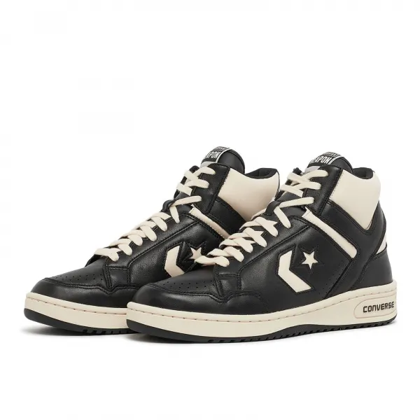 Zapatillas Converse Weapon OG Mid negras lateral doble