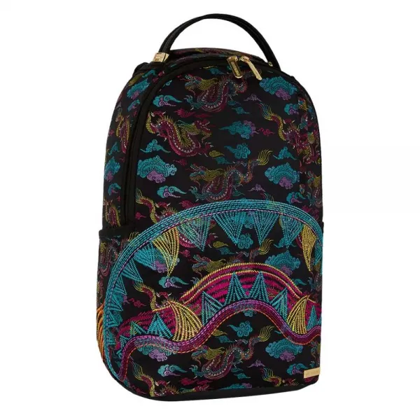 Mochila Sprayground Embroidered Dragons vista izquierda