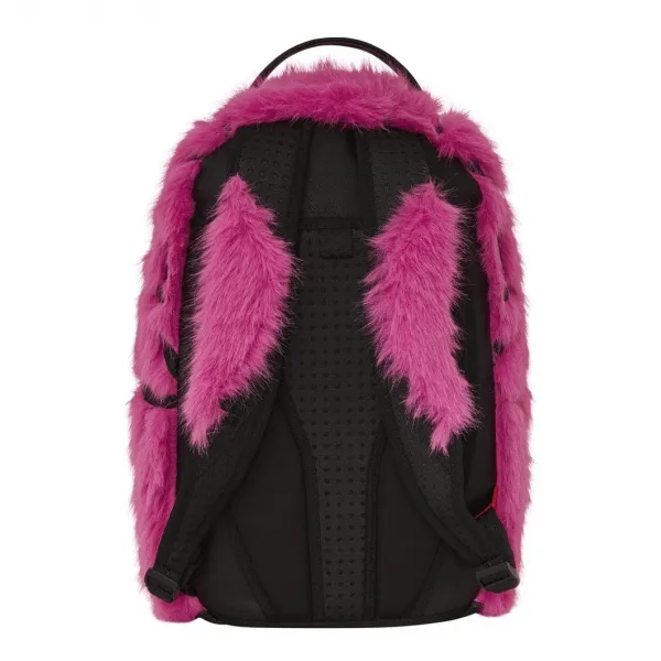 Mochila Sprayground A.I Pink Fur pelo rosa espalda