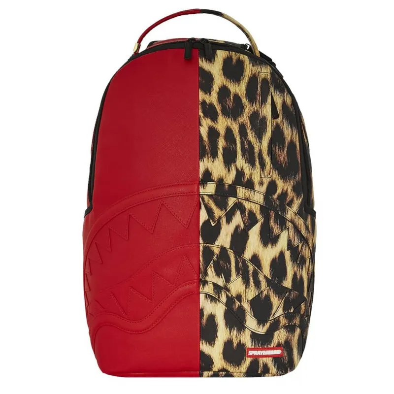 Mochila Sprayground Split Cheetah en rojo