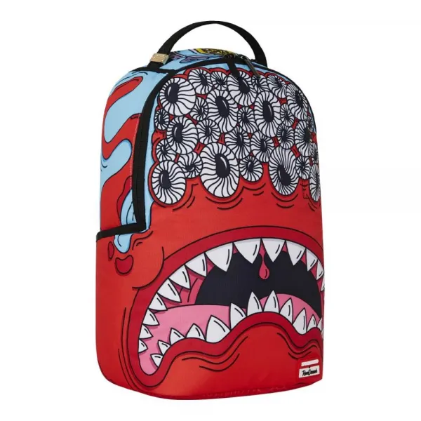 Mochila Sprayground Jorge Rodriguez Many Eyed Red Monster lateral